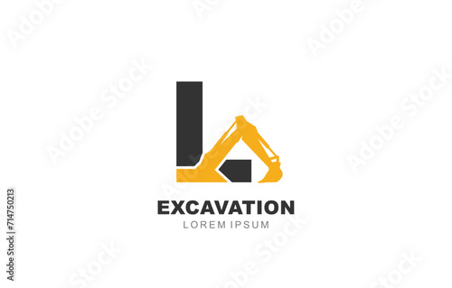 L Letter Excavator logo template for symbol of business identity
