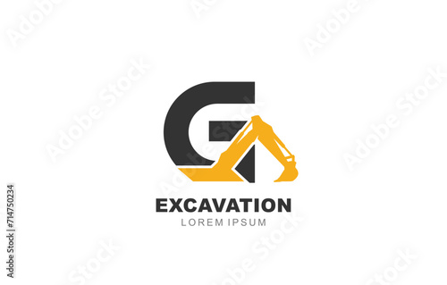 G Letter Excavator logo template for symbol of business identity