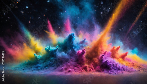 An art of Colorful Dust Dancing in the space © Jirut