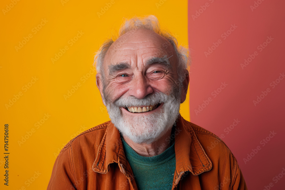 An older man with a beard is smiling for the camera An older man with a beard is smiling for the camera