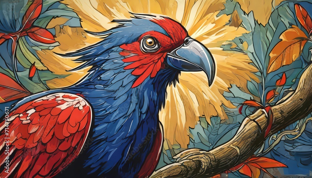 Obraz premium parrot on a branch