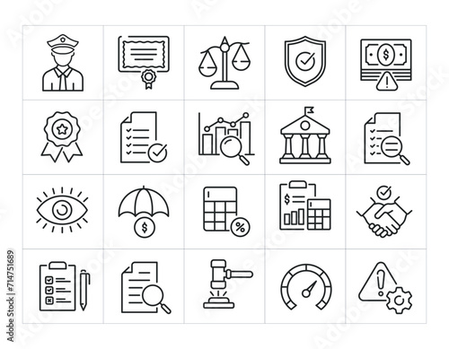 Inspection line icons. Editable stroke. For website marketing design, logo, app, template, ui, etc. Vector illustration.
