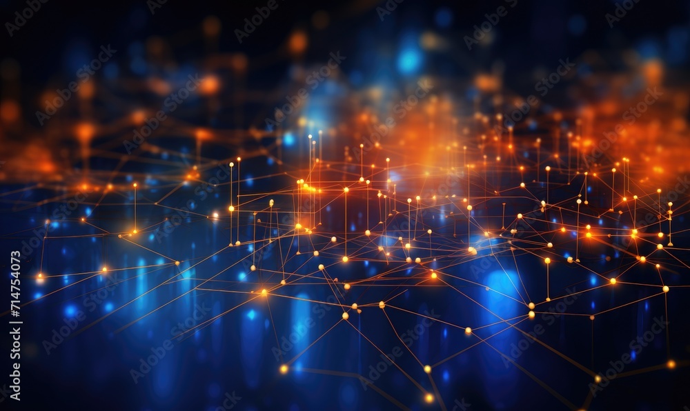 Obraz premium Vibrant and inspiring digital entrepreneurship background that combines technology with a sense of freedom and innovation. Abstract networks, data streams, and innovative technology solutions.