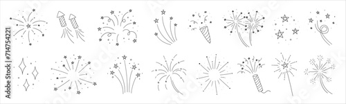 The pretty line Karakuy Feireverk. Vector illustration. Festive design of the event. Christmas salute.