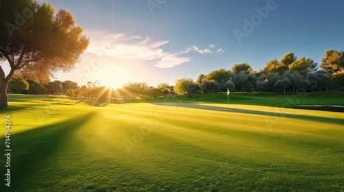 Sunshine Illuminates Golf Course