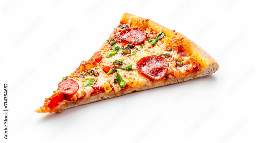Slice of Pizza isolated on a white background Slice of Pizza isolated on a white background
