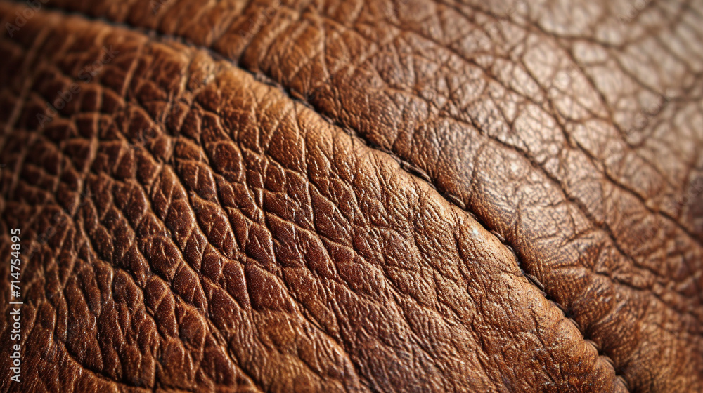 Leather Surface Macro: Close-up of a leather surface with detailed texture, showcasing the fine lines and richness of the material, textures, background Leather Surface Macro: Close-up of a leather surface with detailed texture, showcasing the fine lines and richness of the material, textures, background