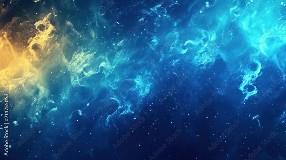 Abstract Blue and Yellow Background With Stars