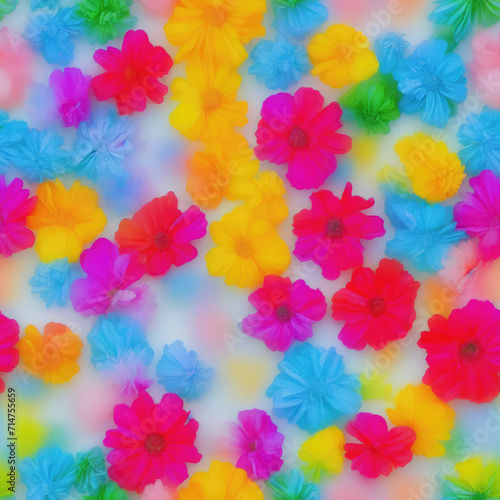 flowers. Abstract seamless pattern. AI generated.