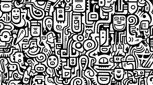 Abstract seamless doodle background, artistic background