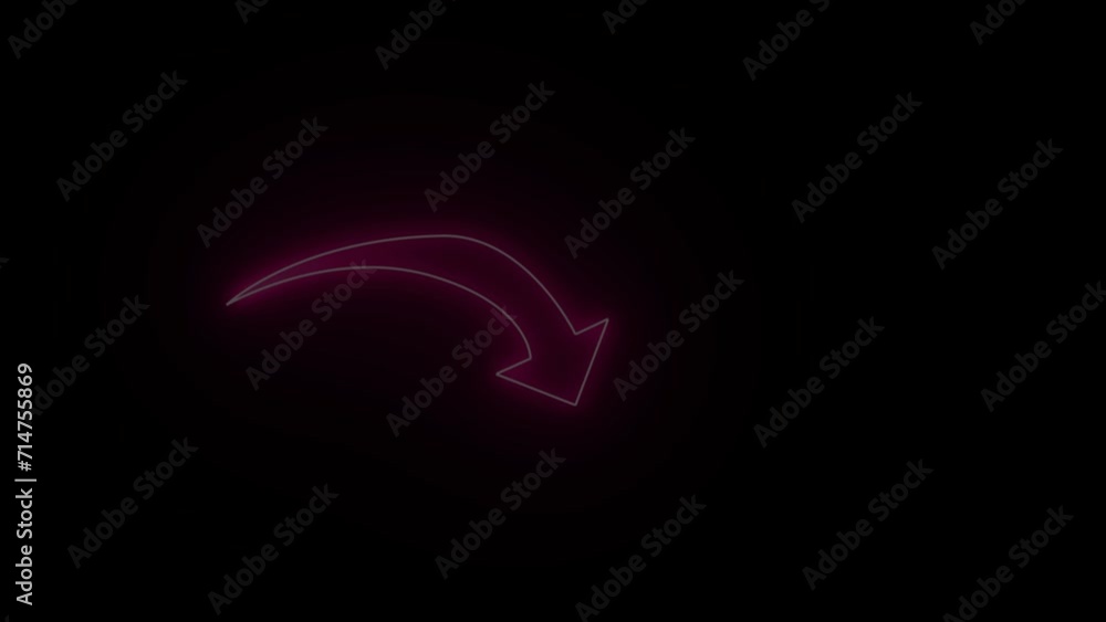 Neon color arrow points to the right. An arrow in the darkness that glows. Neon arrow sign. Neon color arrow points to the right. An arrow in the darkness that glows. Neon arrow sign.