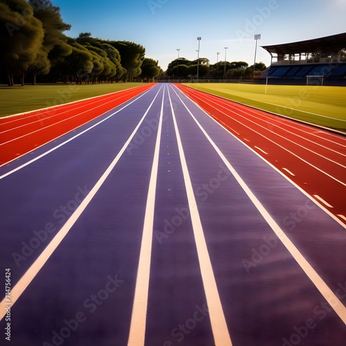 Pristine Running Track. Smooth Surface Ready for Runners, Ai Generated