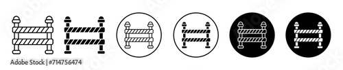 Police line symbol icon sign collection in white and black photo