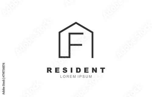 F Letter Property logo template for symbol of business identity