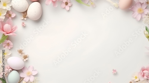sfondo colorato di pasqua con uova e spazio vuoto photo