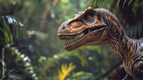 Close-Up of Dinosaur in Forest © FryArt Studio