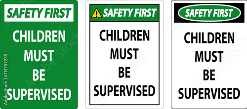 Pool Safety First Sign, Children Must be Supervised