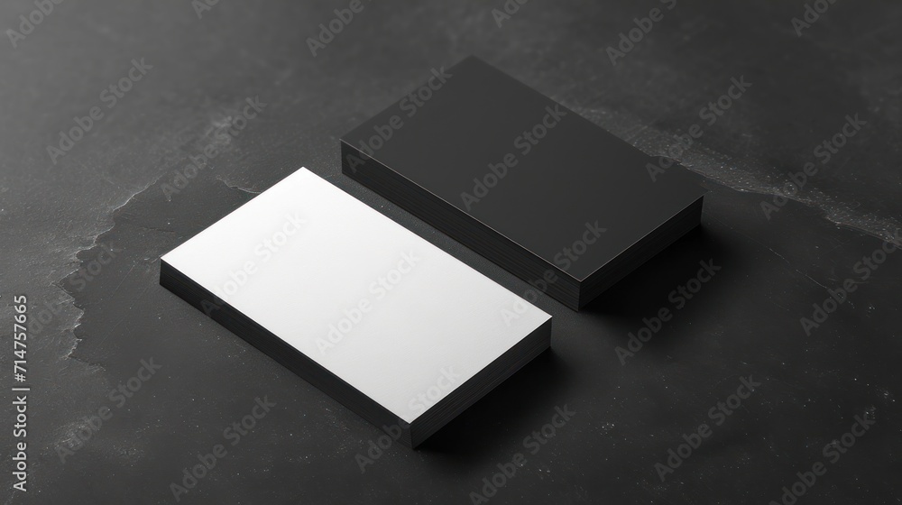Black and White Business Card on Table Black and White Business Card on Table
