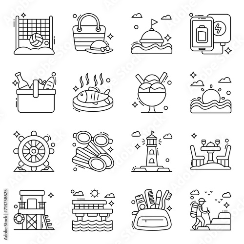 Pack of Holidays Linear Icons 

