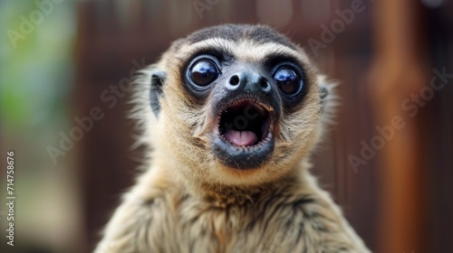 Close-Up of Monkey With Open Mouth © FryArt Studio