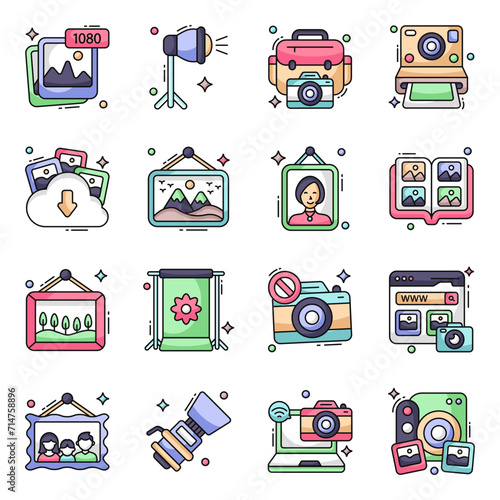 Pack of Photographic Instrument Flat Icons

