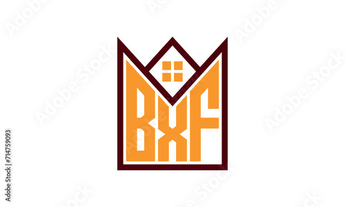 BXF initial letter real estate builders logo design vector. construction ,housing, home marker, property, building, apartment, flat, compartment, business, corporate, house rent, rental, commercial photo