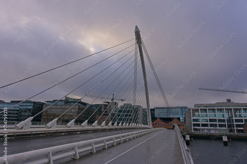 Samuel Beckett bridge over the river Liffey in Dublin, Ireland Samuel Beckett bridge over the river Liffey in Dublin, Ireland