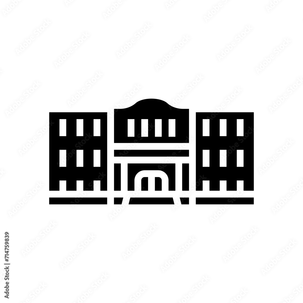 education school building glyph icon vector. education school building sign. isolated symbol illustration