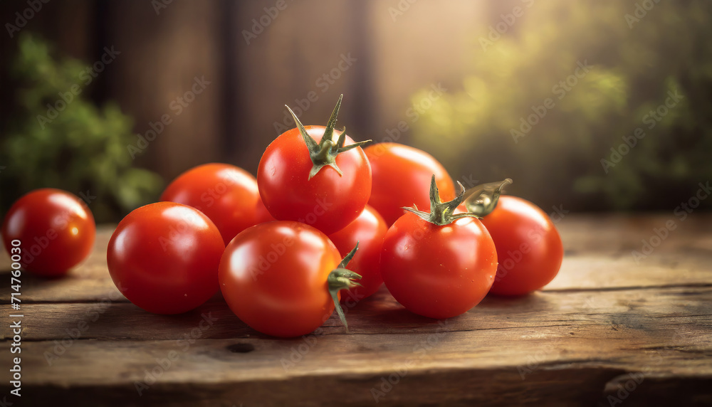 Ripe Cherry Tomato Salad: Fresh, Juicy & Healthy Ingredients on Rustic Wooden Board Ripe Cherry Tomato Salad: Fresh, Juicy & Healthy Ingredients on Rustic Wooden Board