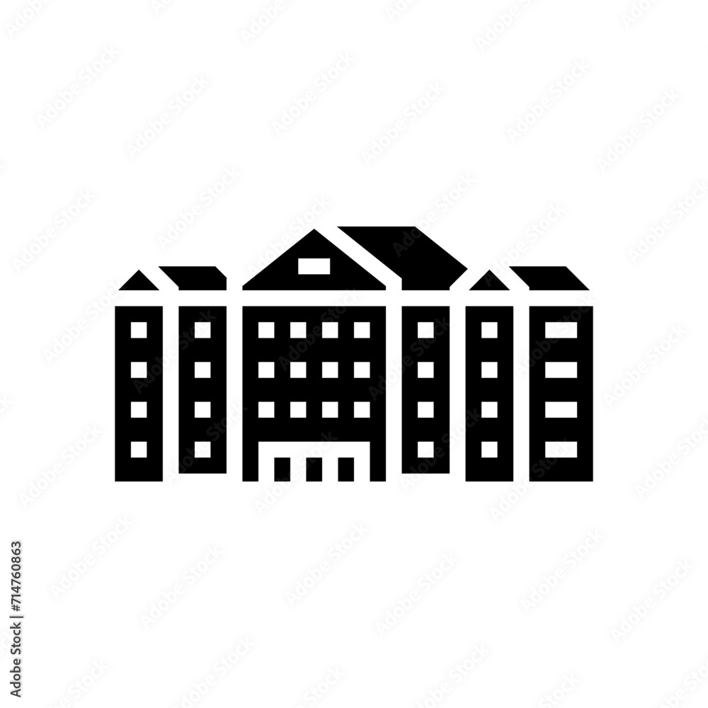 facility school building glyph icon vector. facility school building sign. isolated symbol illustration