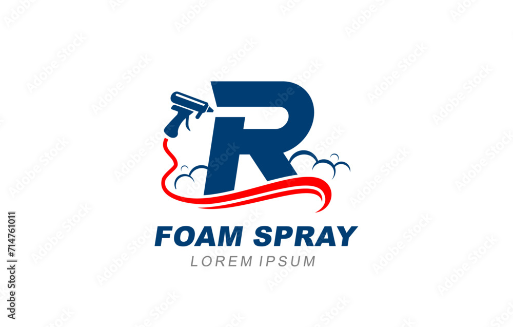 R Letter foam spray insulation logo template for symbol of business identity R Letter foam spray insulation logo template for symbol of business identity