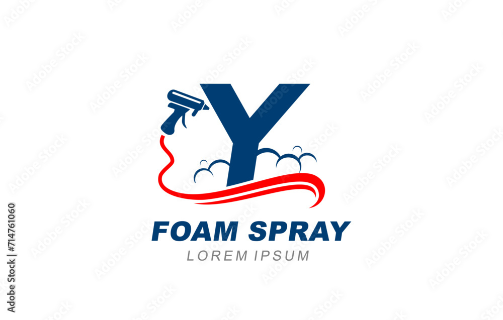 Y Letter foam spray insulation logo template for symbol of business identity