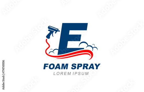 E Letter foam spray insulation logo template for symbol of business identity