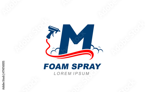 M Letter foam spray insulation logo template for symbol of business identity