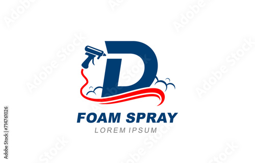 D Letter foam spray insulation logo template for symbol of business identity