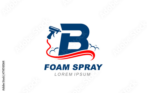 B Letter foam spray insulation logo template for symbol of business identity