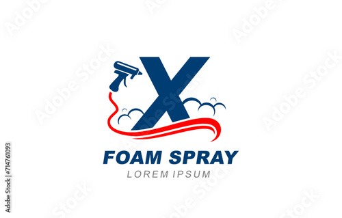 X Letter foam spray insulation logo template for symbol of business identity