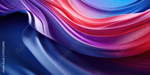 Abstract colorful wave design with flowing blue and purple lines on a dark background.