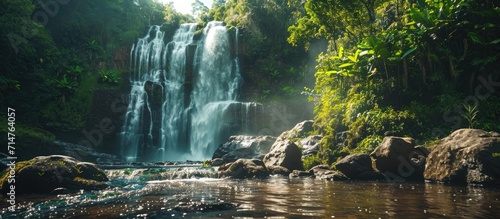 Blurred image of a waterfall in Chapada dos Guimaraes photo