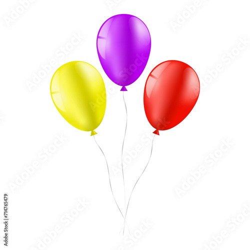 Bunch of Balloons. Balloons for Party  Birthday  Celebration or Anniversary. Vector Illustration.