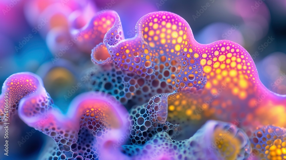 Macro neon background of coral shaped organic forms. Magenta and purple wallpaper Macro neon background of coral shaped organic forms. Magenta and purple wallpaper