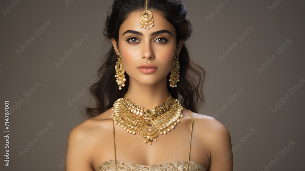 Young beautiful Indian woman in golden saree and jewellery looking at camera, 8 March, Valentine day, Birthday party, Valentine day, International Women day, 8 March, 14 February, Easter, Mother day Young beautiful Indian woman in golden saree and jewellery looking at camera, 8 March, Valentine day, Birthday party, Valentine day, International Women day, 8 March, 14 February, Easter, Mother day