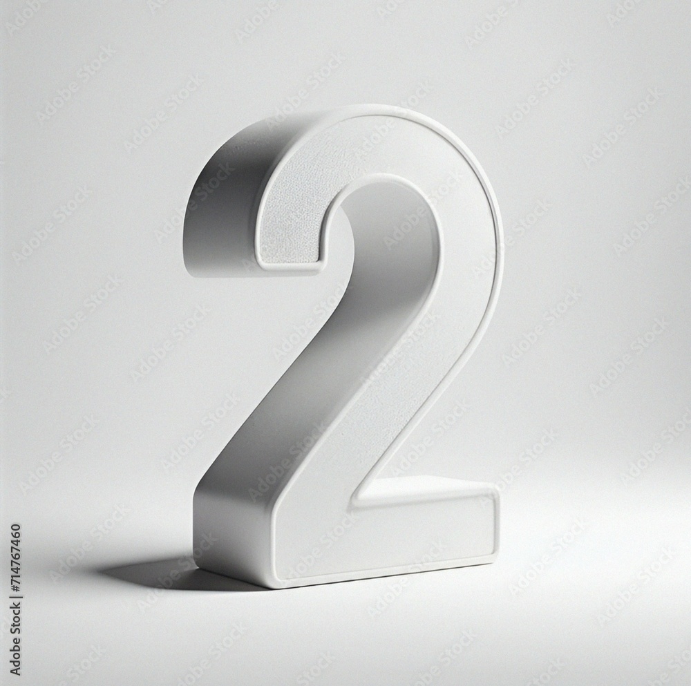 3d number 2 in white background, Ai generated 3d number 2 in white background, Ai generated