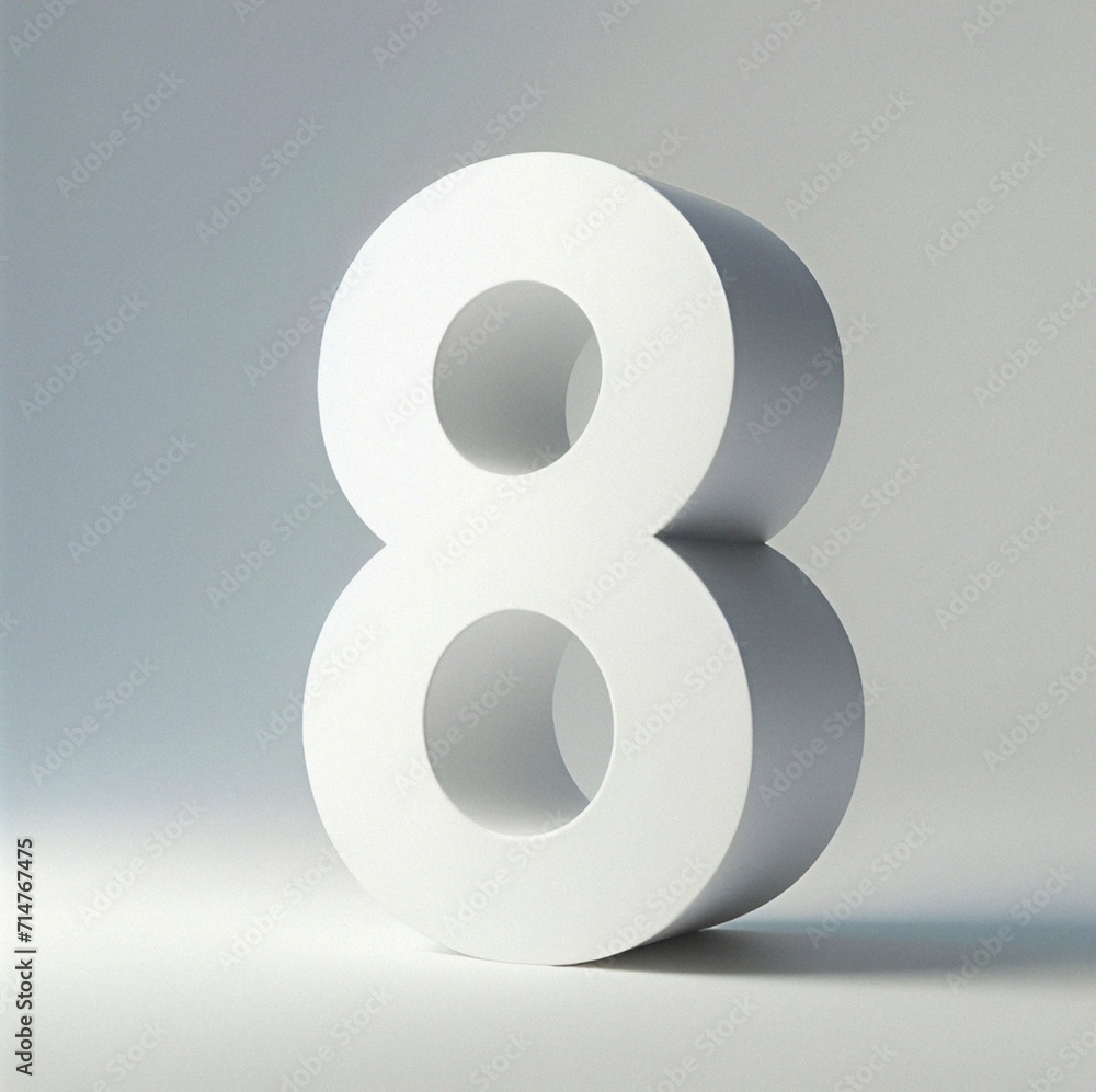 3d number 8 in white background, Ai generated 3d number 8 in white background, Ai generated