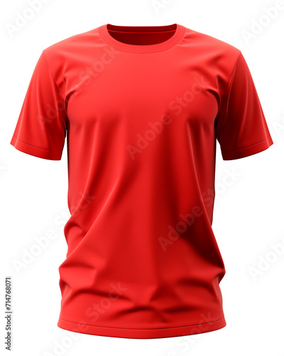 Mockup of red blank cotton t-shirt on white background
