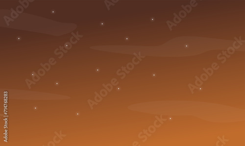 Wallpaper Mural Vector landscape of sky clouds and moon at night, desert sky view, mountain sky Torontodigital.ca