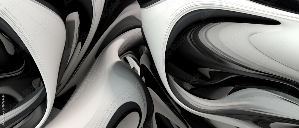 3D style Monochrome Abstract Swirls