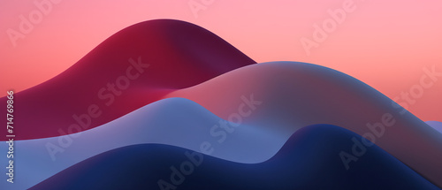 Abstract Colorful Waves on Gradient Background