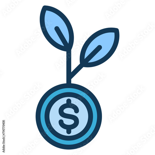 Investment Blue Colour Icon
