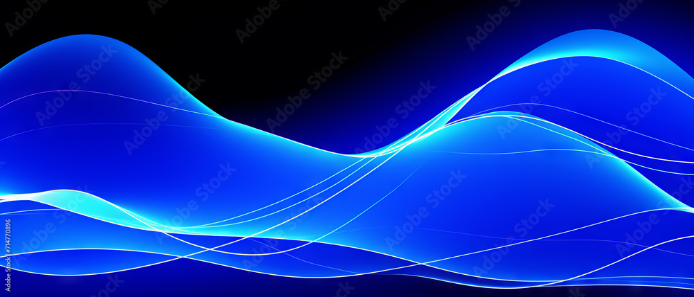 Vibrant Blue Abstract Light Waves